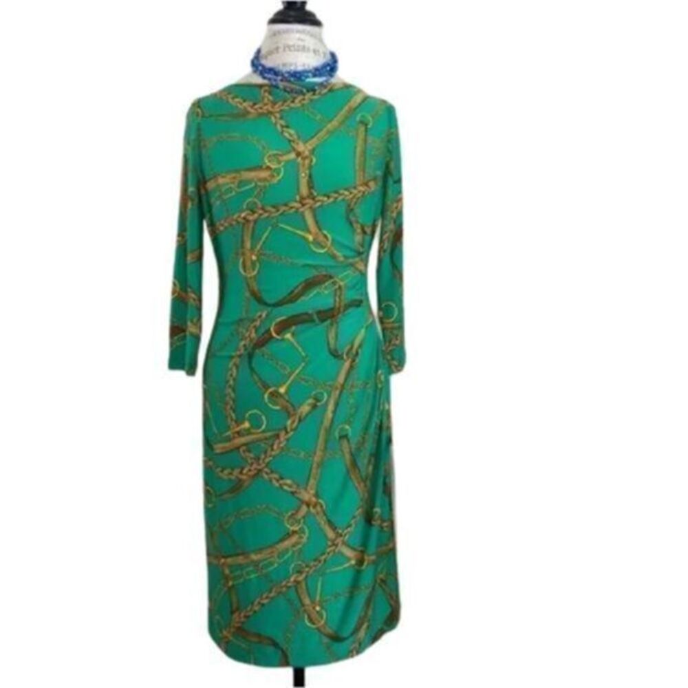 LAUREN RALPH LAUREN Green Chain Dress US 6/ Small